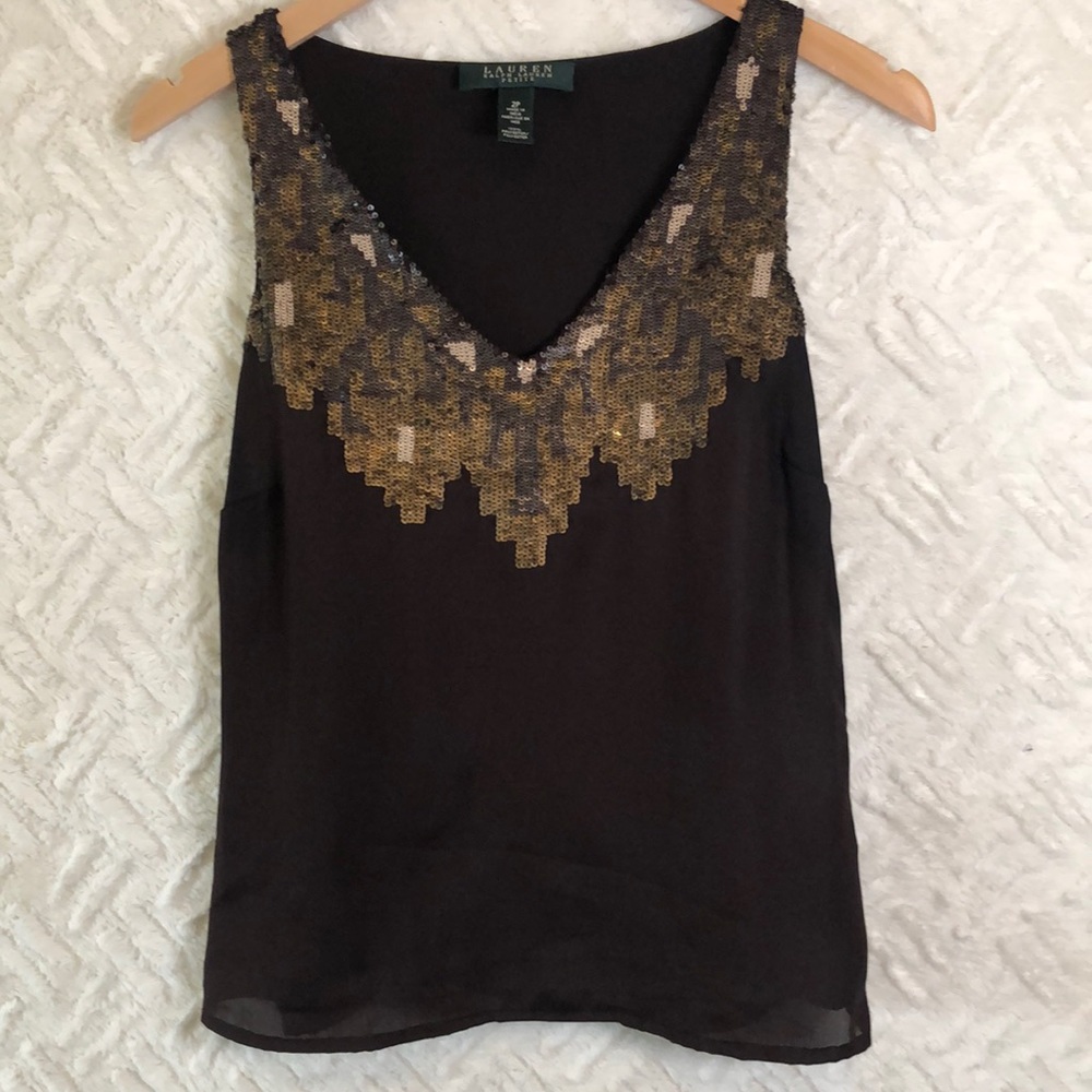 Lauren by Ralph Lauren Sequin sleeveless blouse